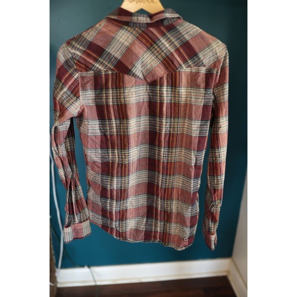 Vans Shirt Adult Small Red Check Pearl Snap Long Sleeve Skate  Casual Mens - Picture 7 of 10